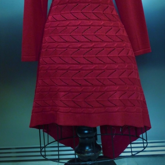 Maiharia Aurora Long Red Draped Front Cardigan - Picture 4 of 4